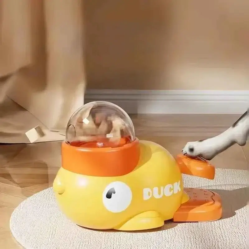 Little Yellow Duck Automatic Pet Feeder – Interactive Food Dispensing Toy & Training Device for Cats & Dogs